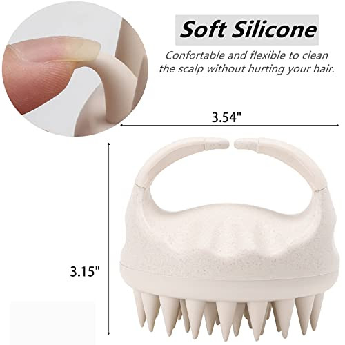 BTYMS 3 Pcs Silicone Scalp Scrubber Shampoo Brush Scalp Massager & Exfoliating Brush for Dandruff Removal, Hair Growth-Multi-Color