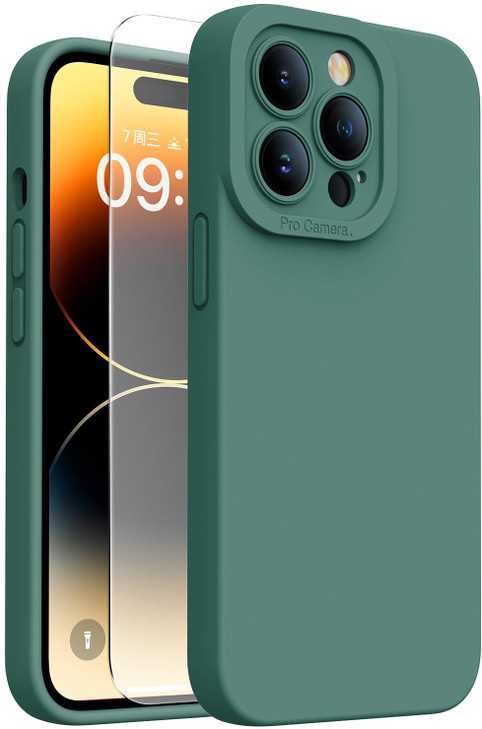 Kiresen Magnetic for iPhone 14 Pro Case with Screen Protector Wireless Charging Compatible Upgraded Camera Protection Si
