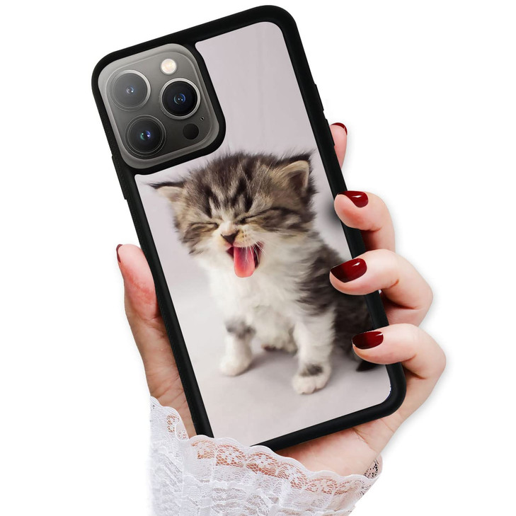 for iPhone 16 Pro Durable Protective Soft Back Case Phone Cover HOT12158 Sleepy Kitten Cat