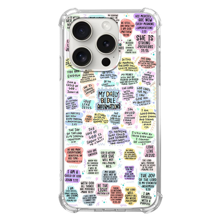Taywry Bible Verses Phone Case Compatible with iPhone 16 Pro Affirmation Quotes Aesthetic Phone Case for iPhone 16 Pro T