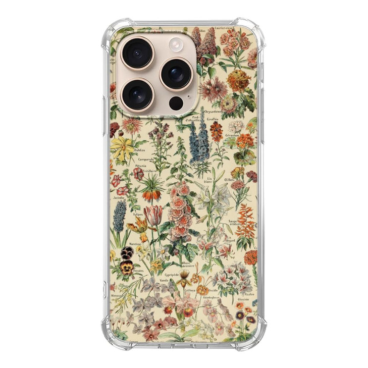 Sundwugzh Vintage Flowers Phone Case Compatible with iPhone 16 ProBotanical Fleur Science Phone Case for iPhone 16 Pro f