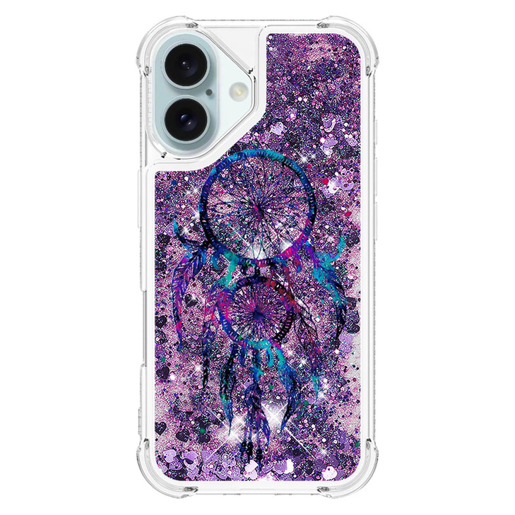 OOPKINS Case for iPhone 16 Plus Glitter Clear Bling Flowing Liquid Sparkle Crystal Bumper Case for Women Girl Soft TPU S