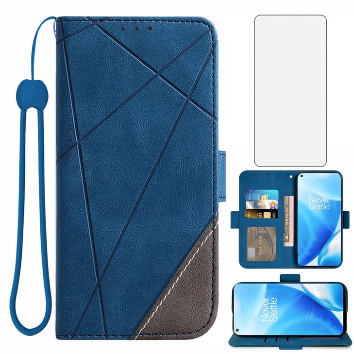 Compatible with OnePlus Nord N200 5G Wallet Case and Tempered Glass Screen Protector Flip Card Holder Stand Cell Phone C