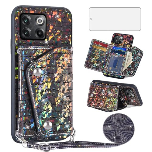 Asuwish Phone Case for OnePlus 10T 5GOne Plus Ace Pro Wallet Cover with Screen Protector and Card Holder Stand Leather B