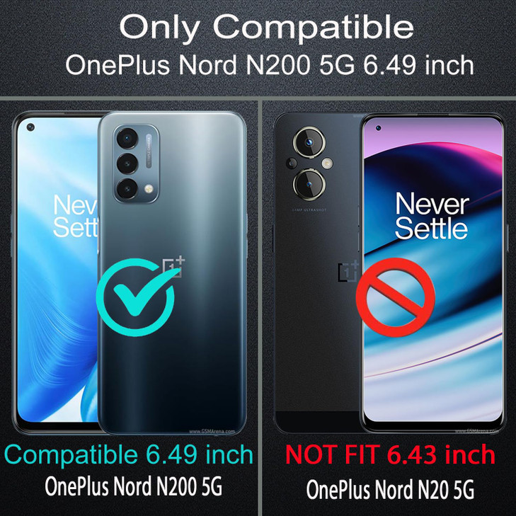 YKHJKLEC for OnePlus Nord N200 5G Case with 2Pcs HD Screen Protector Heavy Duty Shockproof with 360 Rotation Metal Kicks