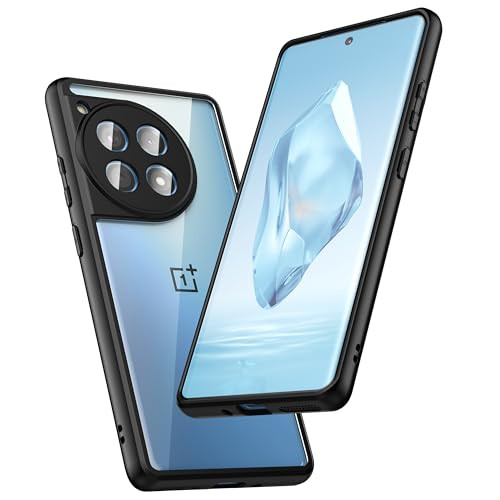 Foluu Clear Case for OnePlus 12R Not for OnePlus 12 Hard PC Back Soft TPU Bumper Not Yellowing Shockproof Protective Pho
