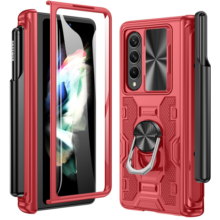 Maxdara for Z Fold 3 Case with S Pen Holder Hinge Protection and Builtin Screen Protector Phone CoverBlue