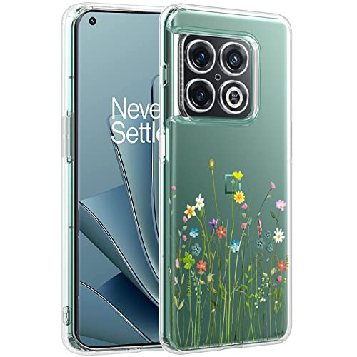 Unov Case Compatible with OnePlus 10 Pro 5G Clear with Design Soft TPU Shock Absorption Slim Embossed Pattern Protective