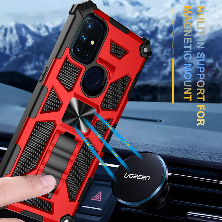 Ailiber Compatible with OnePlus Nord N10 5G Case with Screen Protector for Magnetic Car Mount Kickstand Holder Shockproo
