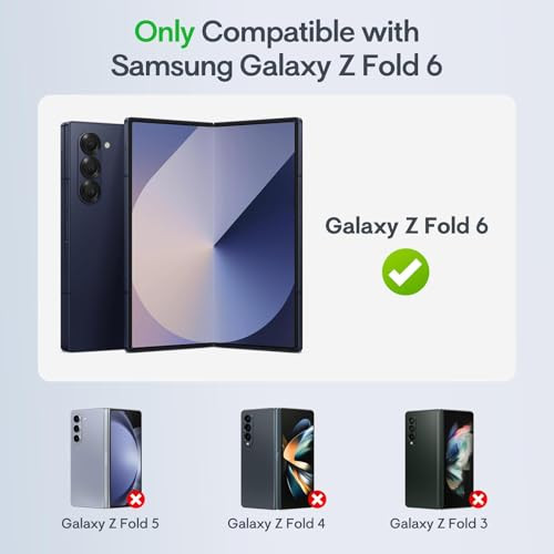 Maxdara for Z Fold 6 Case with Hinge Protection Builtin Screen Protector Support Wireless Charging Shockproof Phone Cove