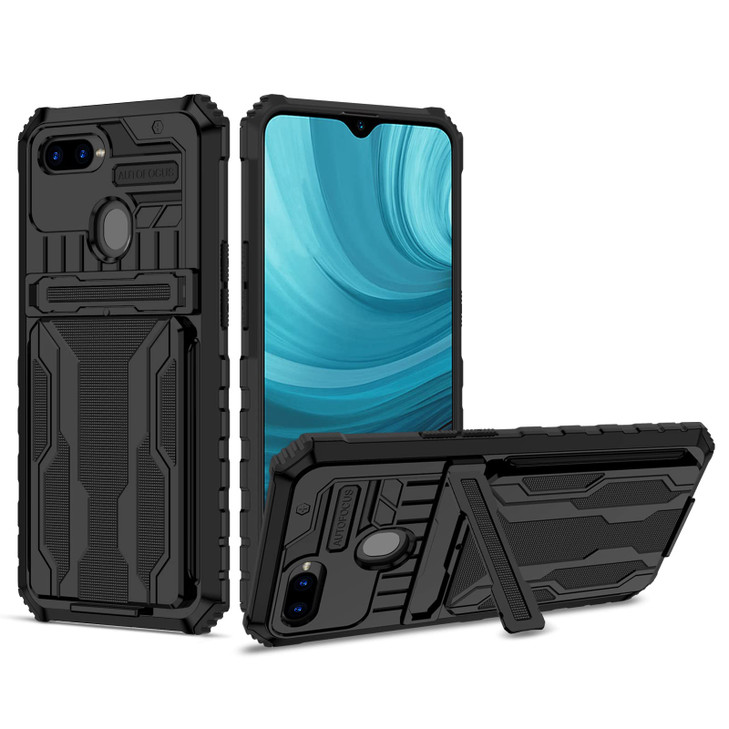 Zoeirc Case for Oppo A5SA7AX7A12A11KF9 Wallet Case with Detachable Card Holder Stand Rugged Shockproof Heavy Duty Protec