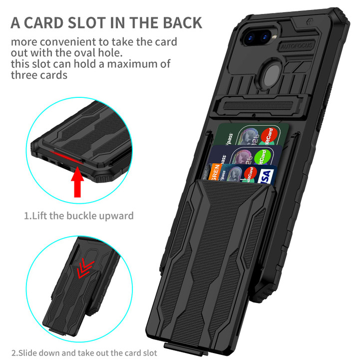 Zoeirc Case for Oppo A5SA7AX7A12A11KF9 Wallet Case with Detachable Card Holder Stand Rugged Shockproof Heavy Duty Protec