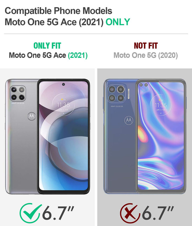 Poetic Revolution Series Case for Motorola Moto One 5G Ace 2021 FullBody Rugged DualLayer Shockproof Protective Cover wi