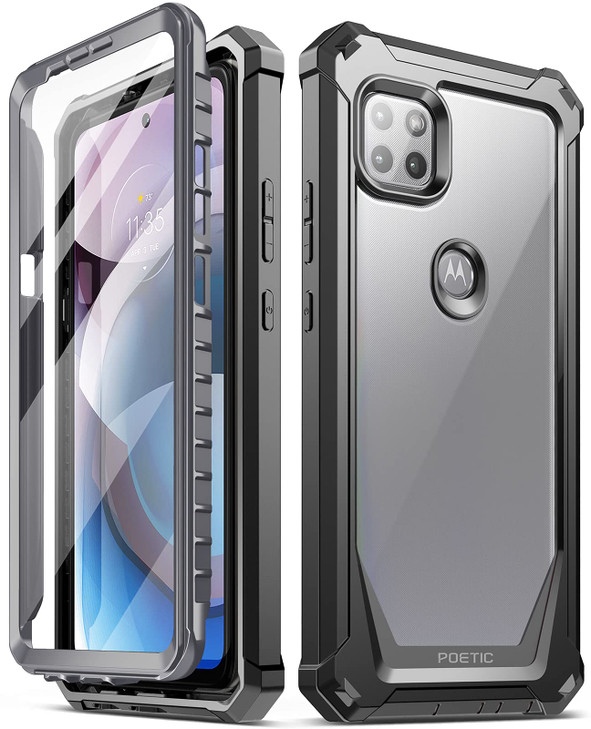 Poetic Guardian Series Case Designed for Motorola Moto One 5G Ace 2021 FullBody Hybrid Shockproof Bumper Clear Protectiv