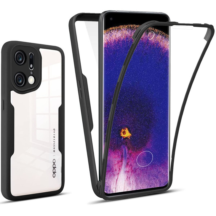 CCSamll for Oppo Find X5 Pro Clear Case with Screen Protector Slim Shockproof Soft TPU Bumper Full Body Protection Phone
