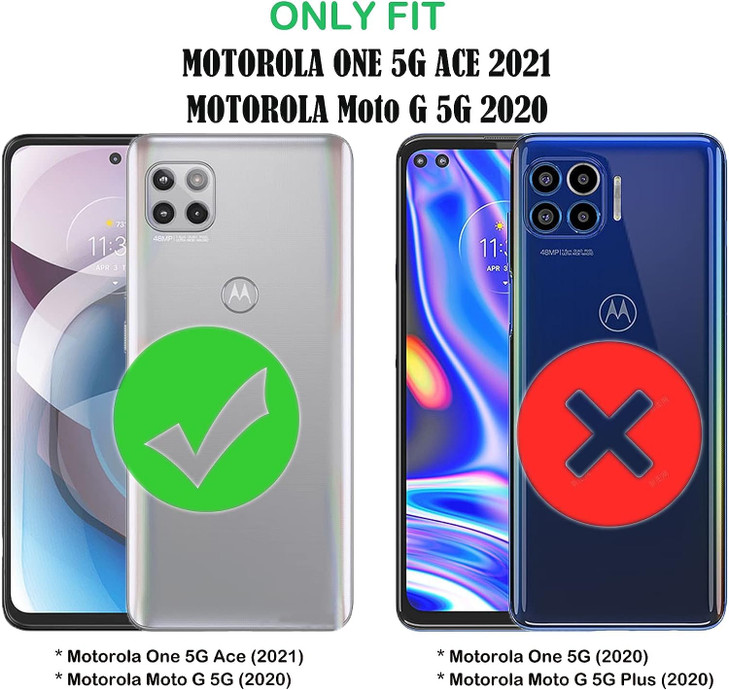 Jaorty for Motorola Moto One 5G Ace 2021 Wallet Case for Women Men with Card HolderMoto G 5G 2020 Crossbody Phone Cases