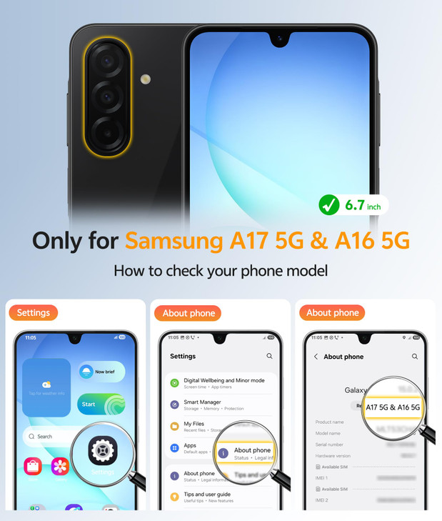 FNTCASE for Galaxy A17A16 5G Phone Case for Samsung A17 Cases Compatible with Magsafe Screen Protector Matte Translucent