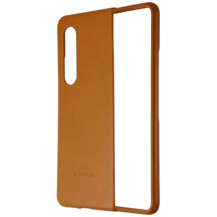 Samsung Galaxy Z Fold 3 Phone Case Leather Protective Cover Heavy Duty Shockproof Smartphone Protector US Version CamelE