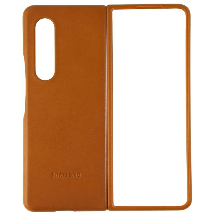 Samsung Galaxy Z Fold 3 Phone Case Leather Protective Cover Heavy Duty Shockproof Smartphone Protector US Version CamelE