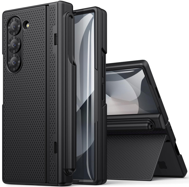 BXYJY for Samsung Galaxy Z Fold 6 Case with S Pen Holder Kickstand Screen Protector Hinge Protection Slim Fit Rugged Har