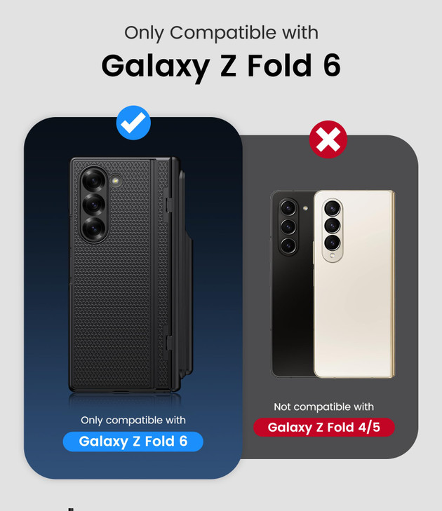 BXYJY for Samsung Galaxy Z Fold 6 Case with S Pen Holder Kickstand Screen Protector Hinge Protection Slim Fit Rugged Har