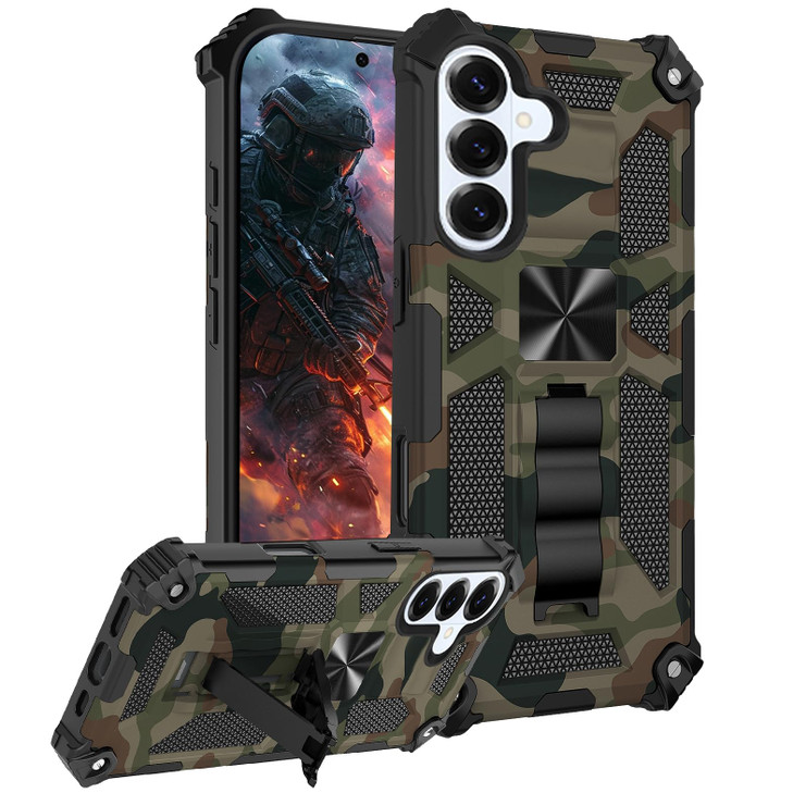 CCSmall for Samsung Galaxy A16 Case with Foldable Kickstand Military Grade Shockproof Protective Phone Men Slim Cover Bu