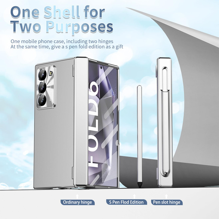 YQODSZ for Samsung Galaxy Z Fold 6 Case with S Pen Holder Slim Stylus Two Hinge Cover Fold6 Slim Case with Screen Protec