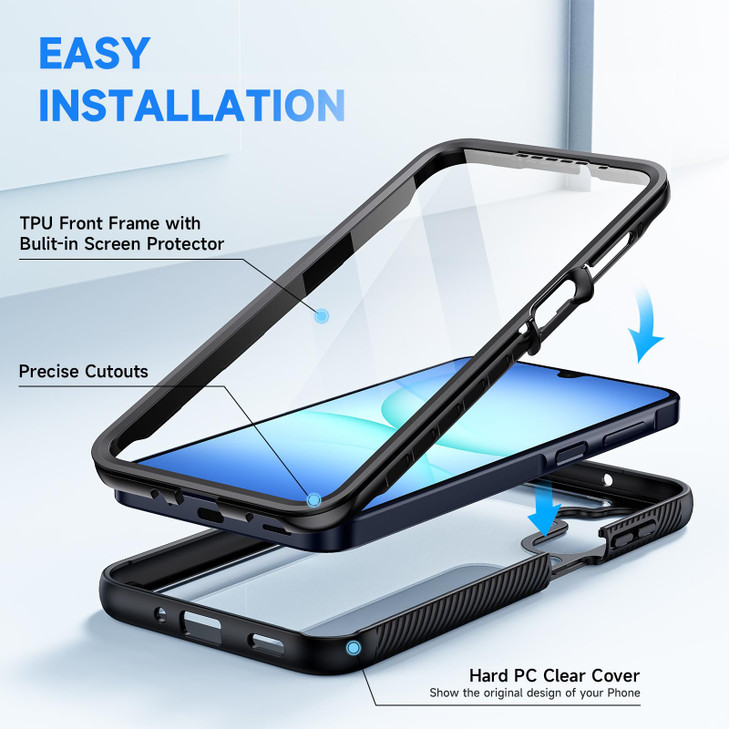 seacosmo Designed for Samsung Galaxy A17 A16 5G Phone Case Full Body Shockproof Cover with Builtin Screen Protector Slim