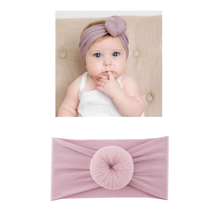 Lawie 12 PACK Elastic Stretchy Super Soft Donut Top Knot Wide Nylon Headbands Hairband Turban Headwraps Hair Bows Accessories for Kids Toddler Infant