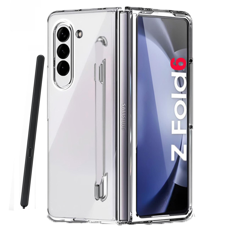 Gufiire for Galaxy Z Fold 6 Case with S Pen Holder AntiYellowing Slim Thin Crystal Transparent Protective Phone Cover Bu