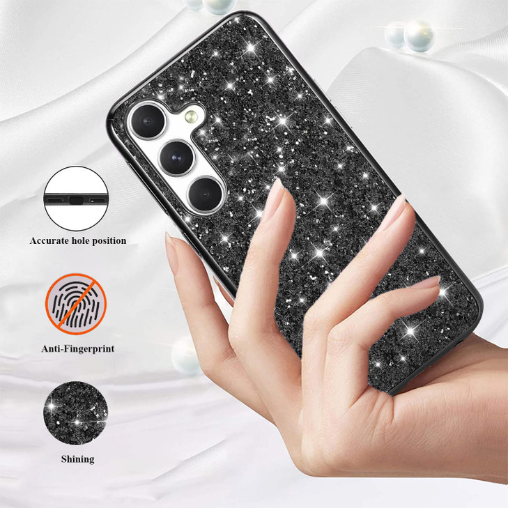 Yarxiawin Phone Case for Samsung S24 FE Glamorous Effect Glitter for Samsung Galaxy S24 FE Case Silicone Slim Aesthetic
