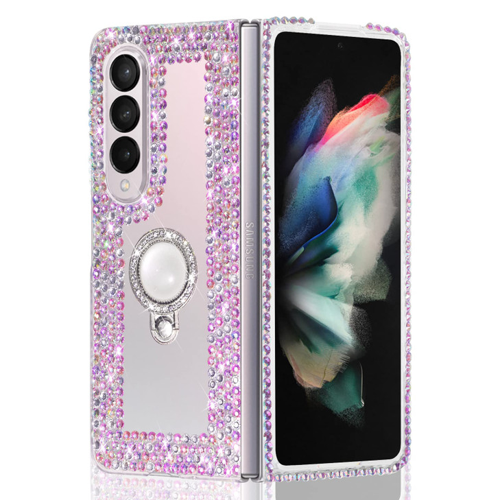 Omio Designed for Samsung Galaxy Z Fold 4 Case for Women Girls Luxury 3D Handmade Sparkle Rhinestone Bling Crystal Diamo