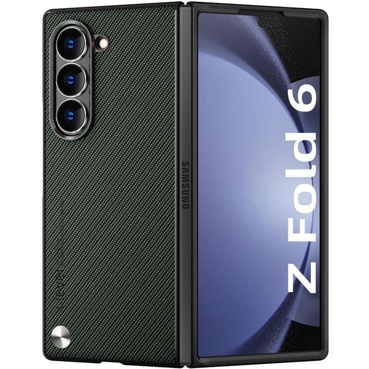 Xlevel for Samsung Galaxy Z Fold 6 Case Strudy Carbon Fiber Phone Cover Bumper Shockproof Protection Folding Phone Case