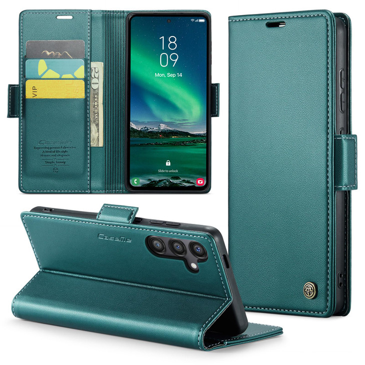 Rerzoiro for Samsung Galaxy S24 FE Case Premium PU Leather Wallet Case Flip Cover with RFID BlockingCard HolderStand Fun