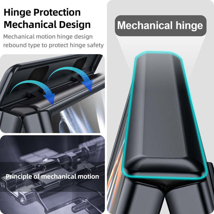 CENMASO for Samsung Galaxy Z Fold 4 Case Z Fold 4 Case with Hinge Protection Screen Protector Invisible Kickstand UltraT