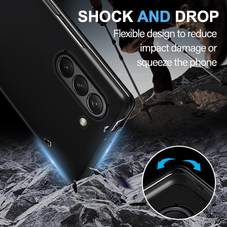Mirror Cases for Samsung Galaxy Z Fold 5 5G Case Clear View Makeup Leather Flip Cover Phone Case with Kickstand Shockpro