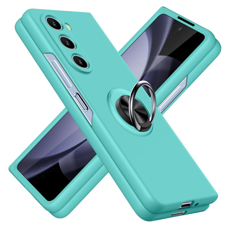 JUNAUTTB for Samsung Galaxy Z Fold6 Case with RingPC Hard Protective Coverfor Galaxy Z fold6 5g Case Stand FunctionCamer