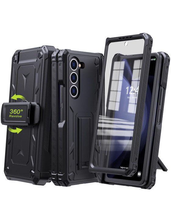 KJSK for Samsung Galaxy Z Fold 5 Casewith S Pen HolderBelt Clip HolsterBuiltin KickstandHinge ProtectionHeavy Duty Milit