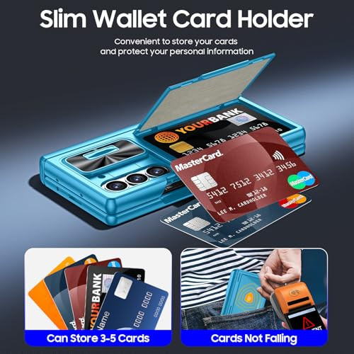 CENMASO for Samsung Galaxy Z Fold 6 Case with S Pen Holder Wallet Card Holder Slide Camera Cover Hinge Protection Screen