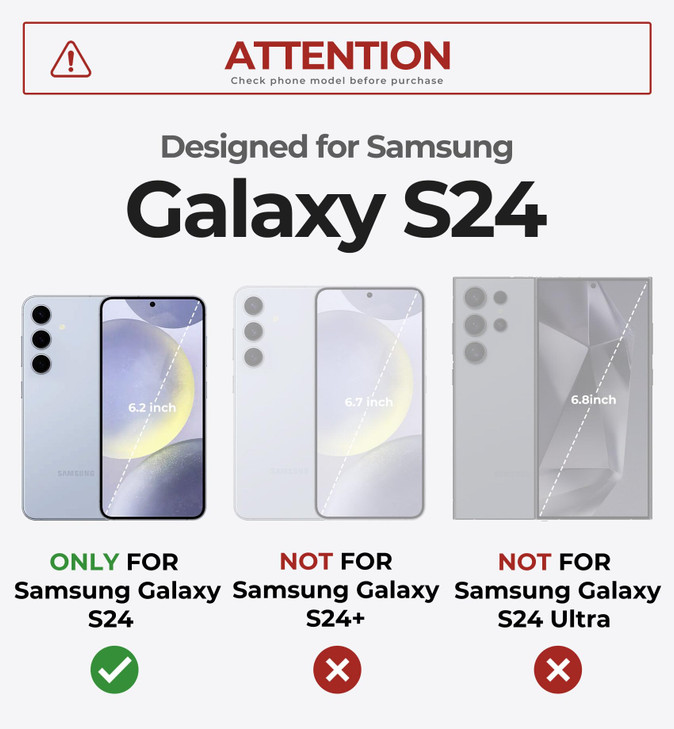 Dexnor Magnetic Case for Samsung Galaxy S24 Case with Kickstand 2 Front Frames Builtin Screen Protector Compatible with