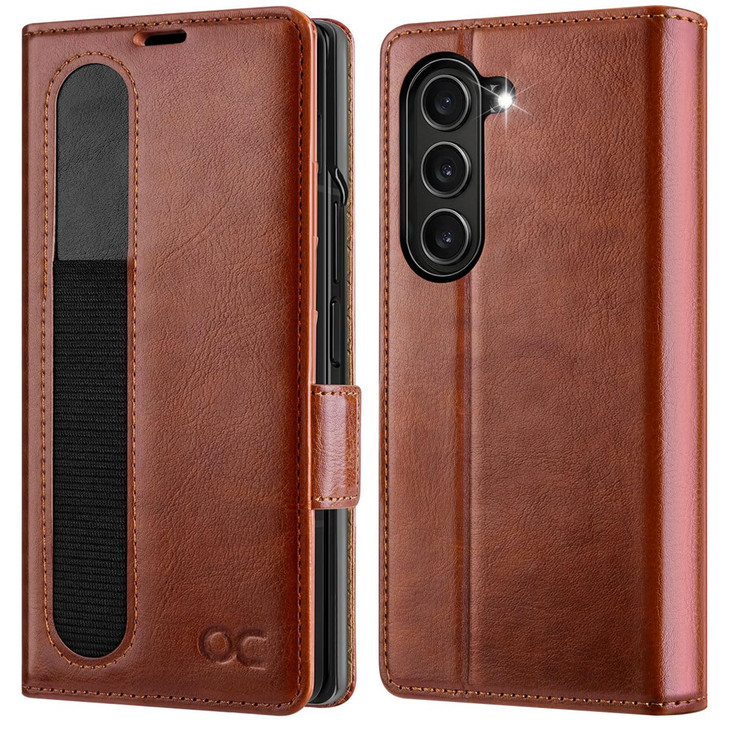 OCASE Compatible with Samsung Galaxy Z Fold6 Wallet Case with S Pen Holder PU Leather Flip Folio Card Slots RFID Blockin