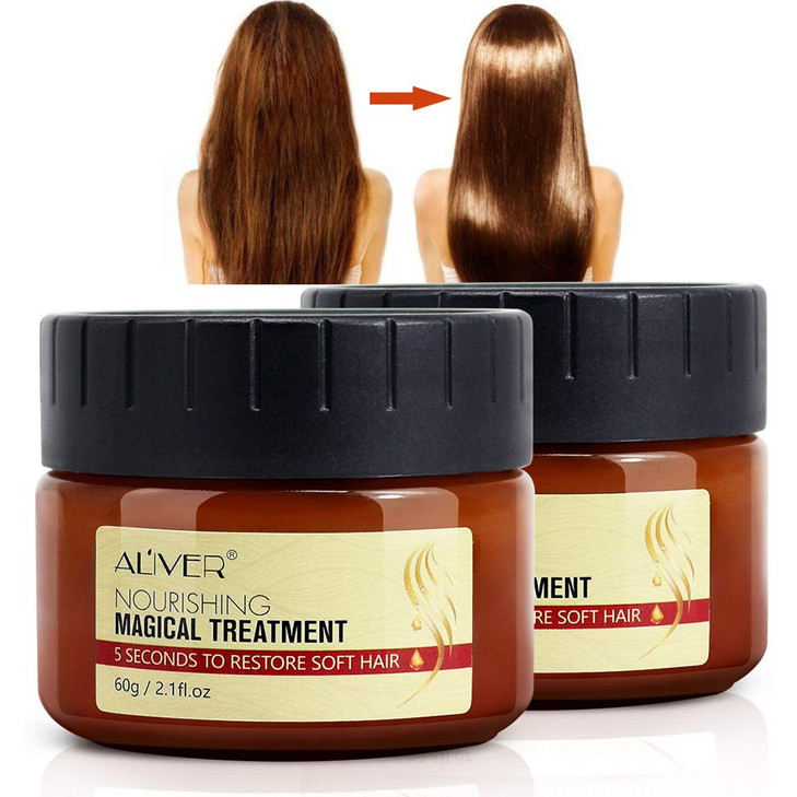 NIFEISHI Magical Keratin Hair Treatment Oil, 2pcs Advanced Molecular Hair Roots Professtional Hair Conditioner, 5 Seconds to Restore Soft Hair, Deep