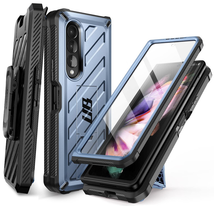 SUPCASE for Samsung Galaxy Z Fold 3 Case with Stand Unicorn Beetle Builtin Screen Protector Belt Clip Heavy Duty Rugged