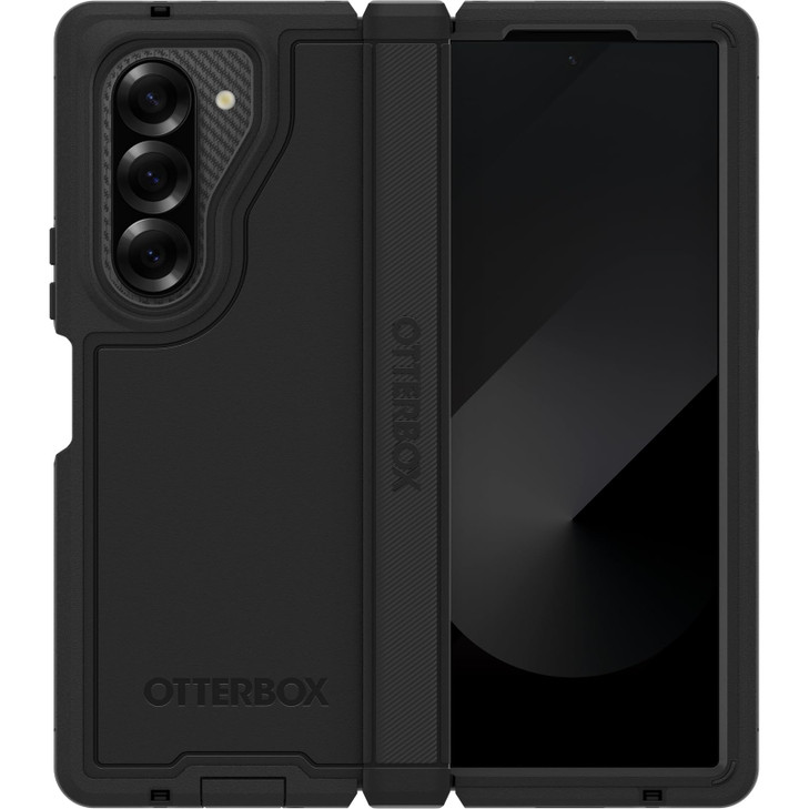 OtterBox Galaxy Z Fold6 Defender Series XT Case Black screenless Rugged Hinge Protection Lanyard Attachment PowerShare a