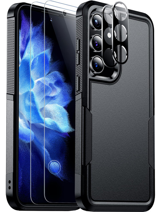 Red2Fire for Samsung Galaxy S24 Case with 2Pcs Tempered Glass Screen ProtectorCamera ProtectorMilitary Grade Shockproof