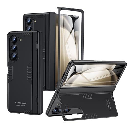 for Samsung Galaxy ZFold5 Case with Hidden Kicktand Hinge Protector Wireless Charging Phone Cover for Samsung Galaxy ZFo
