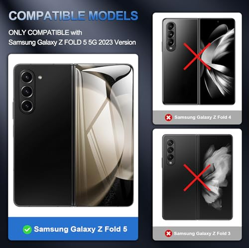 for Samsung Galaxy ZFold5 Case with Hidden Kicktand Hinge Protector Wireless Charging Phone Cover for Samsung Galaxy ZFo