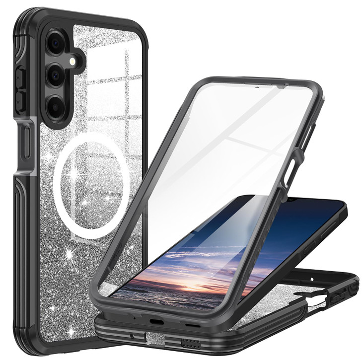 Hekodonk for Samsung Galaxy A16 Case GlitterCompatible with MagSafeBuiltin Tempered Glass Screen Protector Camera Lens P