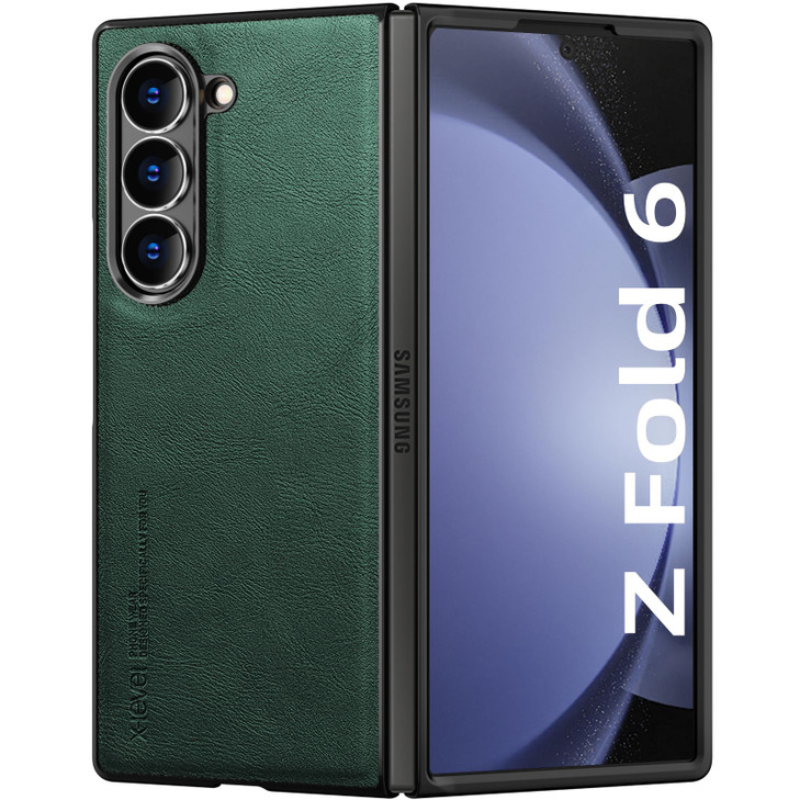 Xlevel for Samsung Galaxy Z Fold 6 Case Thin Slim Premium PU Leather Phone Cover Bumper Shockproof Protection Folding Ph