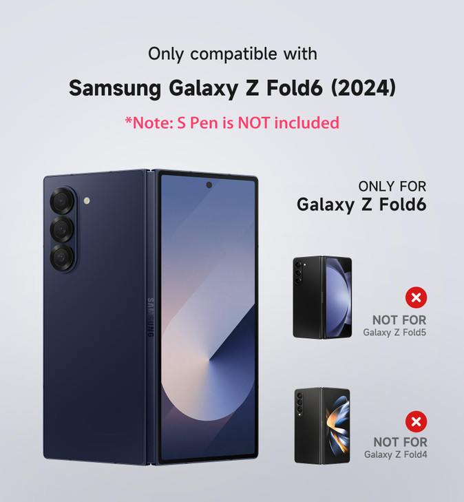 SURITCH for Samsung Galaxy Z Fold 6 Case with Kickstand and S Pen Holder S Pen NOT Included Phone Case for Z Fold 6 2024